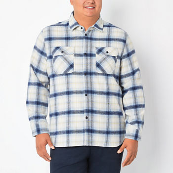 Frye and Co. Big and Tall Mens Long Sleeve Slim Fit Flannel Shirt
