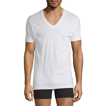 Stafford® 4 Pack Dry+Cool Blended V-Neck T-Shirts