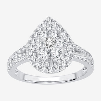 Womens 1 CT. T.W. Lab Grown White Diamond 10K Gold Engagement Ring