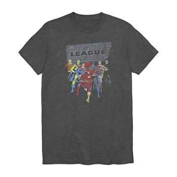 Big and Tall Mens Crew Neck Short Sleeve Classic Fit Justice League Graphic T-Shirt