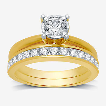 Round 1 CT. T.W. Diamond Solitaire Bridal Set in 10K or 14K Gold