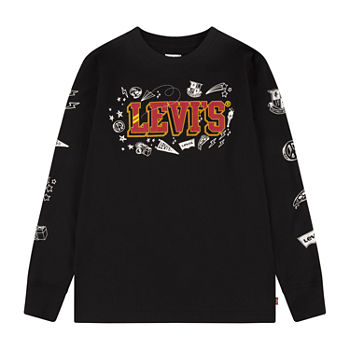 Levi's Little Boys Crew Neck Long Sleeve Graphic T-Shirt