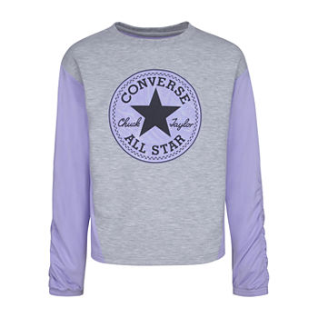 Converse Big Girls Round Neck Long Sleeve Sweatshirt