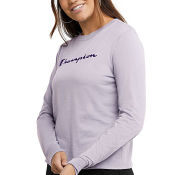 Champion Womens Crew Neck Long Sleeve Graphic T-Shirt