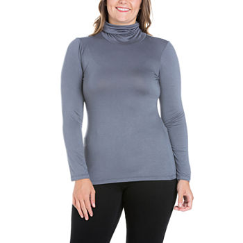 24/7 Comfort Apparel Plus Womens Turtleneck Long Sleeve Tunic Top