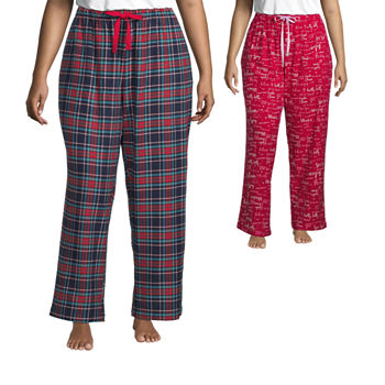 Sleep Chic Womens Plus 2-Pack Flannel Pajama Pants