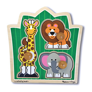 Melissa & Doug Jungle Friends (Safari) Jumbo Knob Puzzle - 3 Pieces