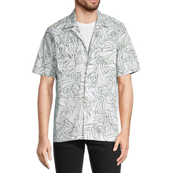 St. John's Bay Camp Mens Classic Fit Short Sleeve Floral Button-Down Shirt
