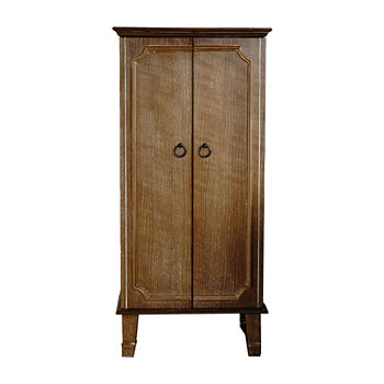 Hives And Honey Cabby Lockable Oak Jewelry Armoire