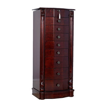 Hives And Honey Louis Lockable Cherry Jewelry Armoire