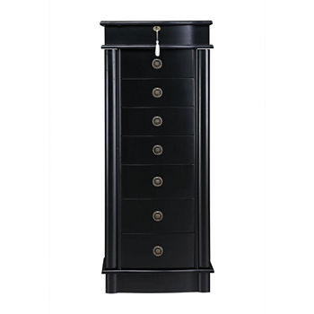 Hives And Honey Nora Lockable Black Jewelry Armoire