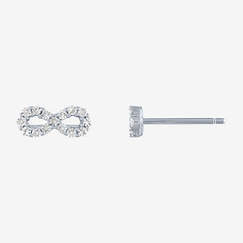 Limited Time Special! Lab Created White Sapphire Sterling Silver Stud Earrings