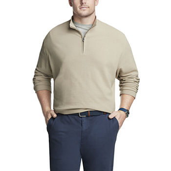Van Heusen Big and Tall Mens Mock Neck Long Sleeve Quarter-Zip Pullover