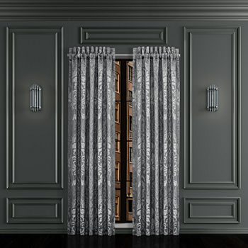 Queen Street Lawrence Charcoal Light-Filtering Rod Pocket Set of 2 Curtain Panel