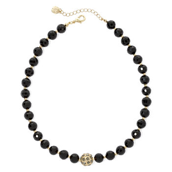 Monet® Gold-Tone Black Bead Collar Necklace
