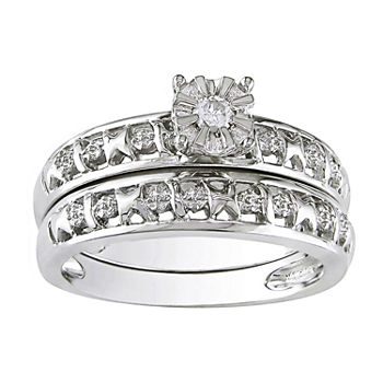 Diamond-Accent Bridal Ring Set Sterling Silver