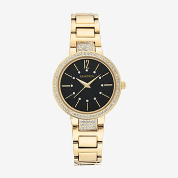 Armitron Womens Gold Tone Bracelet Watch 75/5687bkgpwm