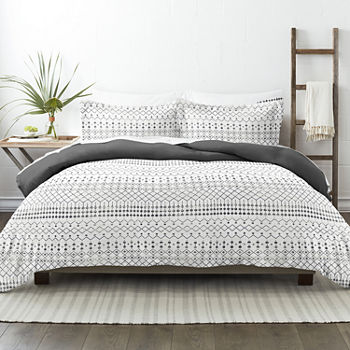 Casual Comfort Etched Gate Pattern Oversized Reversible Duvet Cover Set