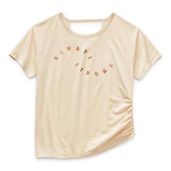 Xersion Little & Big Girls Dri-Fit Moisture Wicking Round Neck Short Sleeve Graphic T-Shirt