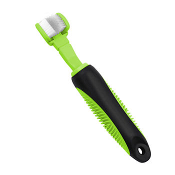 Pet Life 'Denta Clean' Dual Sided Action Bristle Pet Toothbrush Dog Grooming Comb