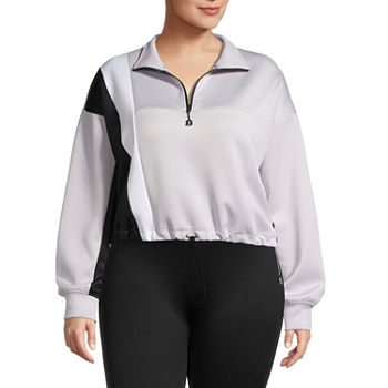 Sports Illustrated Womens Long Sleeve Quarter-Zip Pullover Plus
