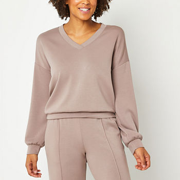 Stylus Womens V Neck Long Sleeve Pullover Sweater