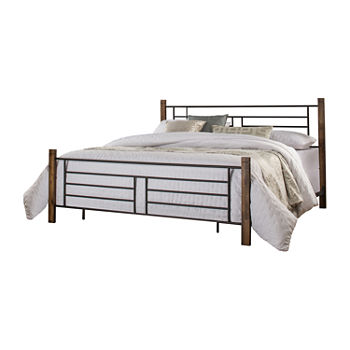 Raymond Metal Bed with Wood Posts