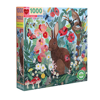 Eeboo Piece And Love Poppy Bunny 1000 Piece Square Adult Jigsaw Puzzle