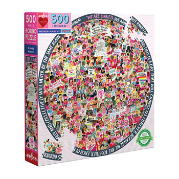 Eeboo Piece And Love Women March! 500 Piece Round  Circle Jigsaw Puzzle