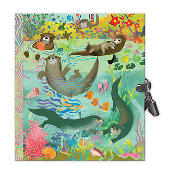 Eeboo Otters Hardcover Journal With Lock And Key