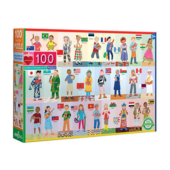 Eeboo Children Of The World 100 Piece Puzzle  27 X 18 When Finished