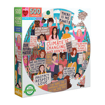 Eeboo Piece And Love Climate Action 500 Pc Round Puzzle  23 Inches In Diameter When Finished
