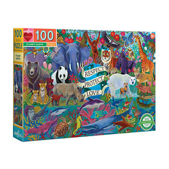 Eeboo Planet Earth 100 Piece Puzzle  27 X 18 When Finished