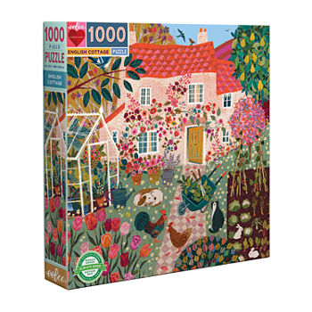 Eeboo Piece And Love English Cottage 1000 Piece Square Jigsaw Puzzle  23" X 23" Square