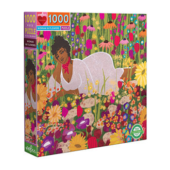 Eeboo Piece And Love Woman In Flowers 1000 Piece Square Jigsaw Puzzle  23" X 23" Square