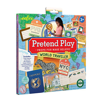 Eeboo World Traveler Pretend And Role Play Activity Set, Contains All Of The Props Needed For Make Believe Travel Play