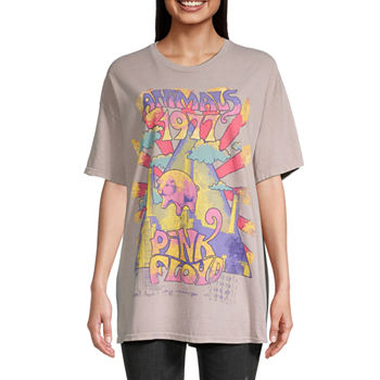 Juniors Pink Floyd Animals 1977 Womens Round Neck Short Sleeve Graphic T-Shirt