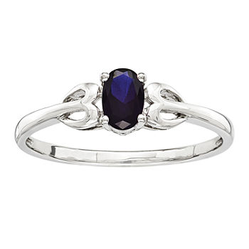 Womens Lab Created Blue Sapphire Sterling Silver Delicate Cocktail Ring