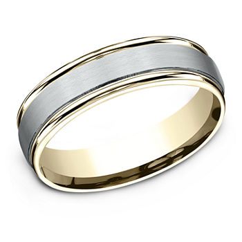 6MM 10K Two Tone Gold Wedding Band