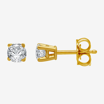 Classic Collection 1/4 CT. T.W. Genuine White Diamond 10K Gold 3.2mm Stud Earrings