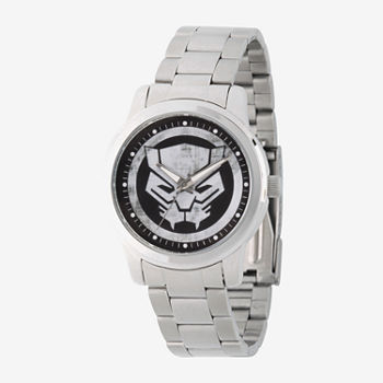 Black Panther Mens Silver Tone Stainless Steel Bracelet Watch Wma000216