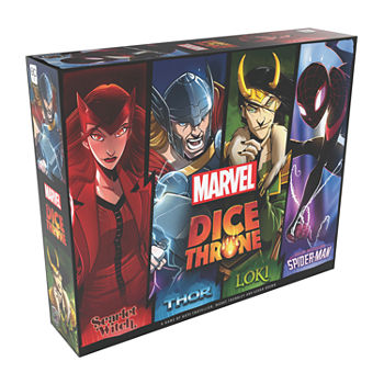 Usaopoly Marvel Dice Throne 4-Hero Box: Scarlet Witch Thor Loki Spider-Man