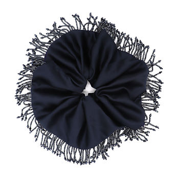 Mixit Navy Beaded Oversized Scrunchie Hair Ties