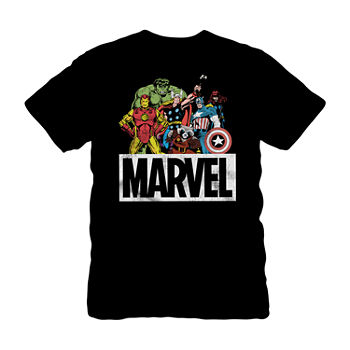 Mens Crew Neck Short Sleeve Classic Fit Marvel Graphic T-Shirt
