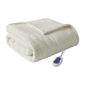 Beautyrest Oversized Microlight to Berber Heated Electric Throw-3 Heat Settings 2hr Auto off