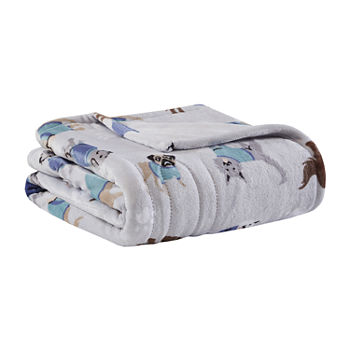 Beautyrest Oversized Plush Printed Heated Washable Midweight Electric Throws  - 3 Heat Setting 2hr Auto off