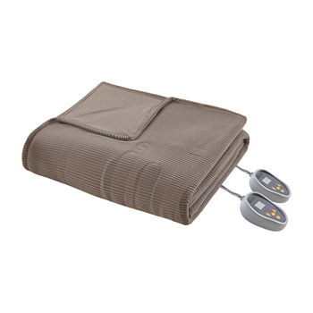 Beautyrest® Heated Ribbed Microfleece Electric Blanket-20 Heat Settings 10hr Auto off