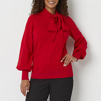 Liz Claiborne Tall Womens Crew Neck Long Sleeve Pullover Sweater