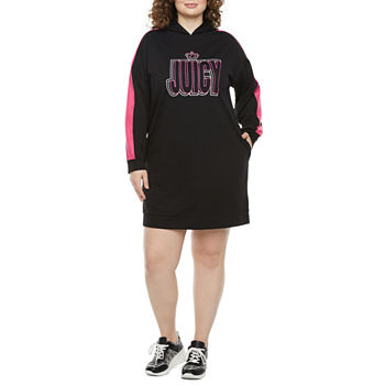 Juicy By Juicy Couture Long Sleeve Sweatshirt Dress-Plus