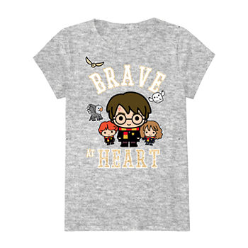Little & Big Girls Crew Neck Harry Potter Short Sleeve Graphic T-Shirt